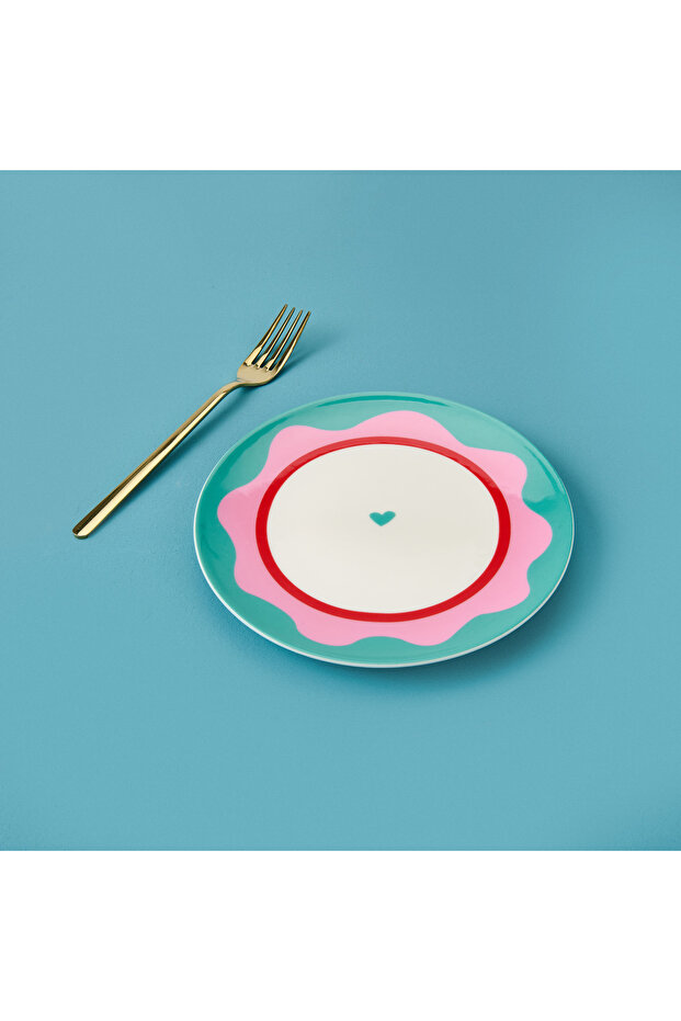 Kitchen Granny Tatlı Tabağı - Yeşil / Pembe - 19 cm - 2