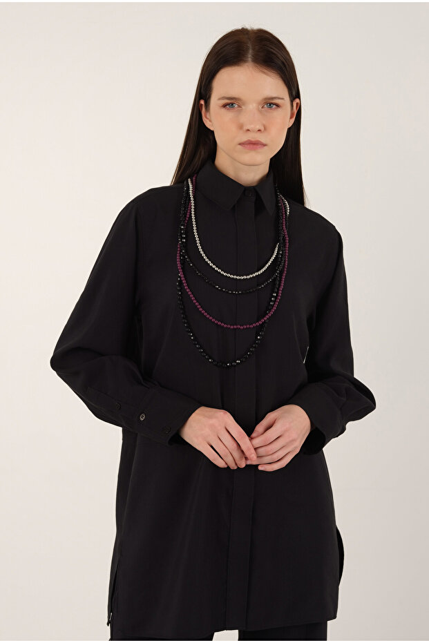 Basic Modal Gömlek Siyah - 5