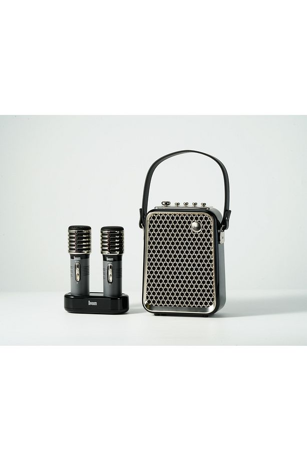 SongBird-HQ Siyah Çift Karaoke Mikrofonlu Bluetooth Hoparlör - 7