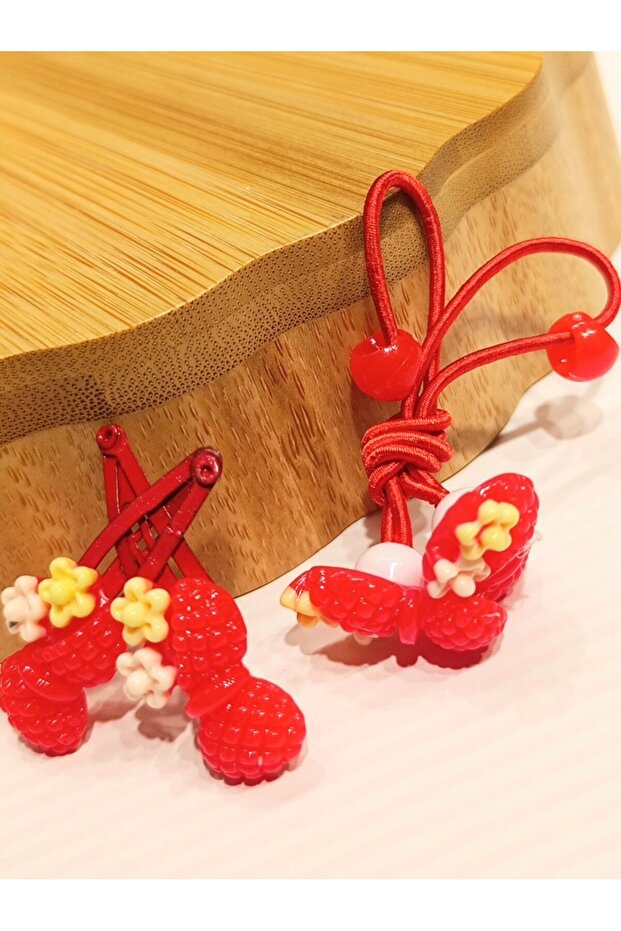 Double Red Luxury Figured Small Rubber and Snap Buckle