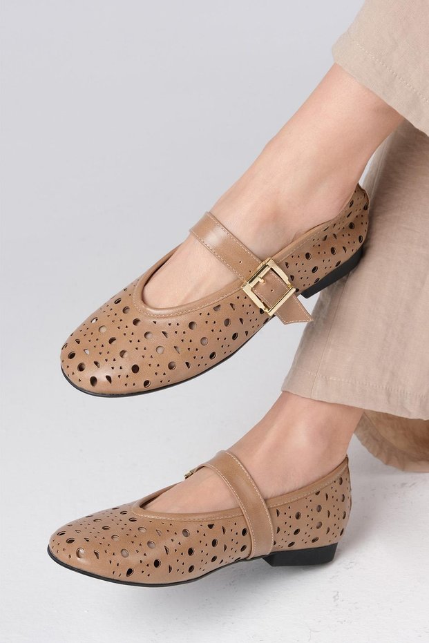 Norita Mink Color Laser Women's Ballerinas