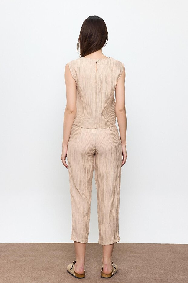 Bej Fitilli Bluz - 4