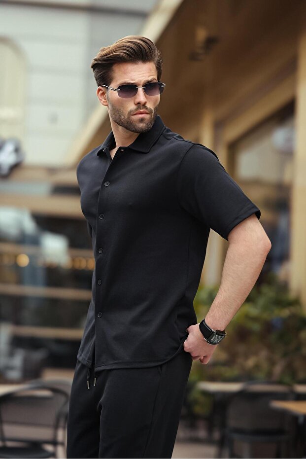 Siyah Basic Erkek İkili Takım E7313 - 2