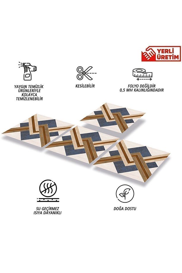 Kendinden Yapışkanlı Ahşap 005 Desenli Pvc Karo 30x30 Cm (33 ADET) 3m2 - 2