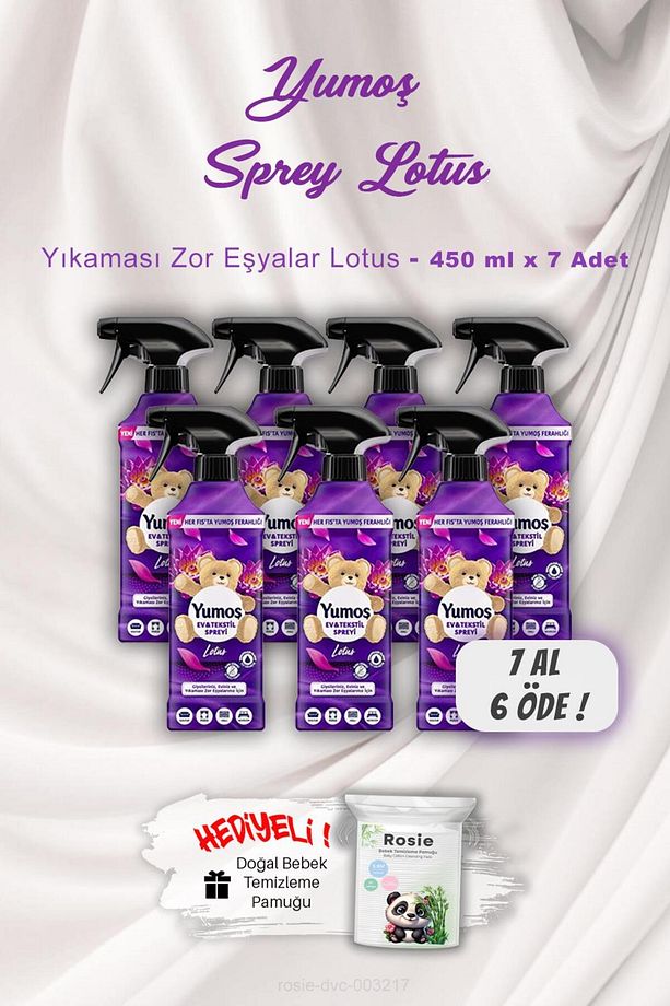 7 AL 6 ÖDE Yumoş Ev ve Tekstil Spreyi Lotus 450 ml ROSIE Hediyeli - 1