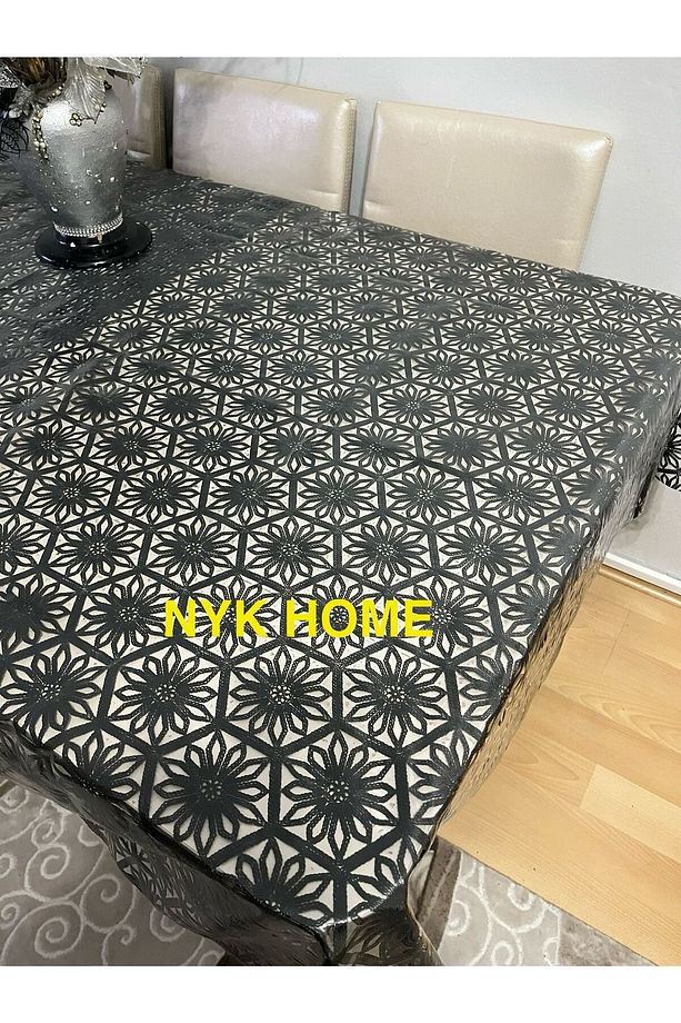 Hasır Desen Lüks Pvc Silinebilir Masa Örtüsü Tüm Renk Ve Ölçüler SİYAH - 3
