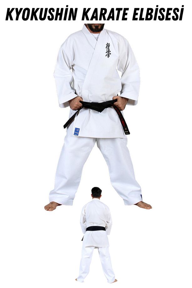 Karate Elbisesi -  Kyokushin Seti - Taekwondo Eldiveni - Profesyonel Örme Ayak Kaval Koruma Seti - 4