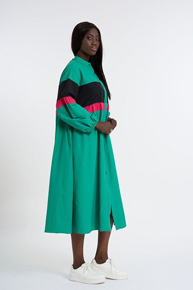 Poplin Button Dress - 3