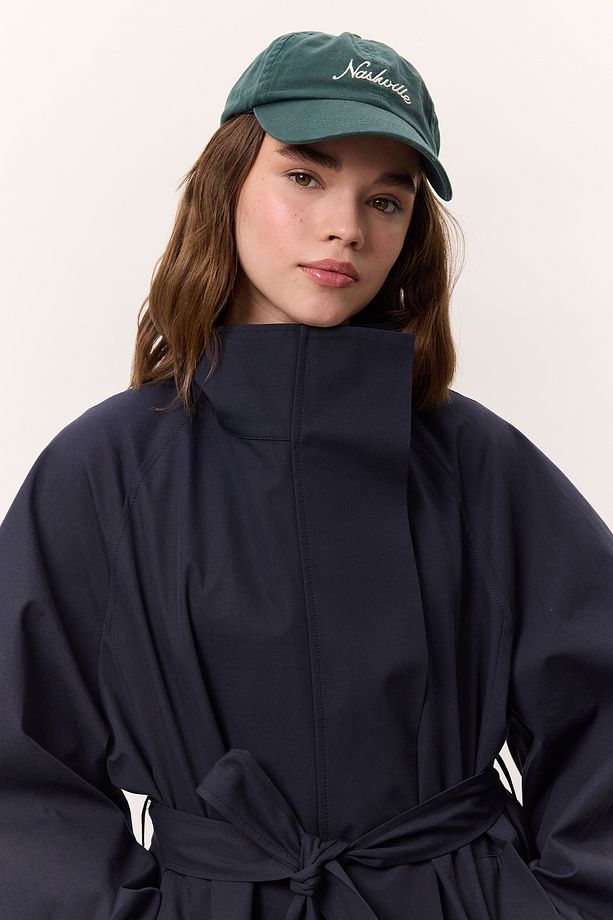 YÜKSEK YAKA OVERSIZE TRENÇKOT LACİVERT - 6