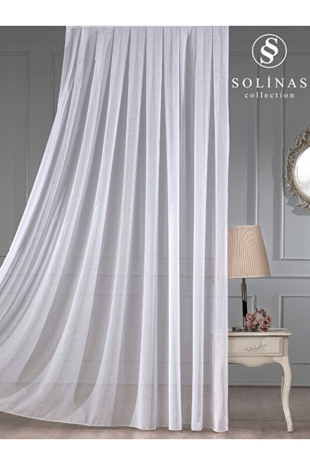 Linen White 1 X 3 Close Pleat Tulle Curtain