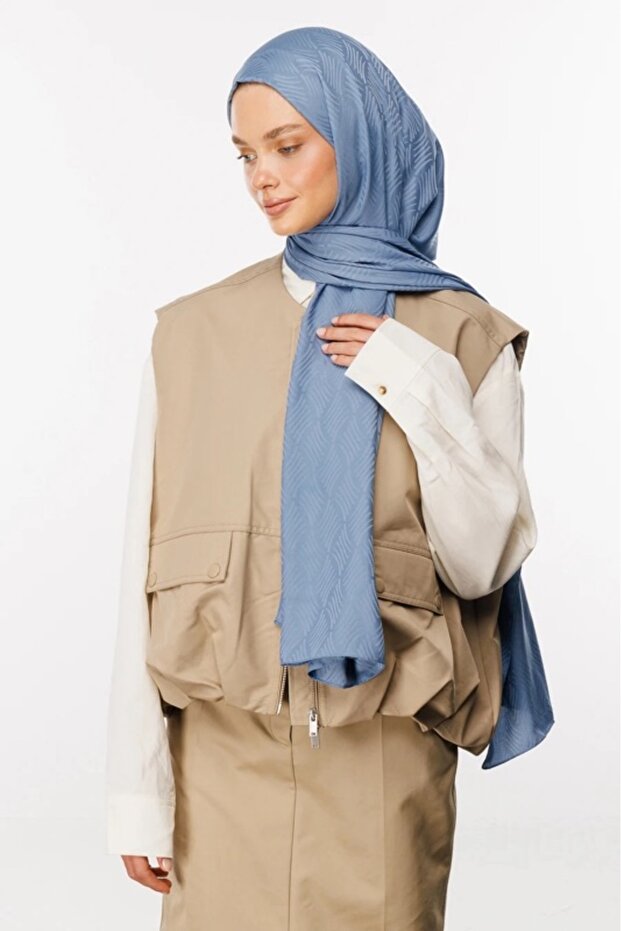 Aura Pattern Silky Jacquard Shawl - 2