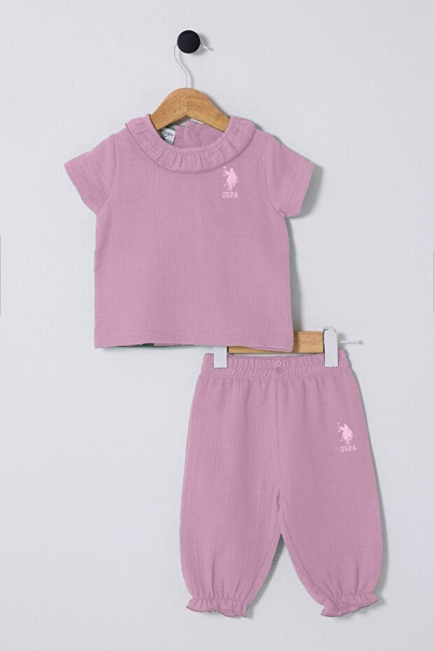 U.S. Polo Assn. Baby Girl Top and Bottom Set