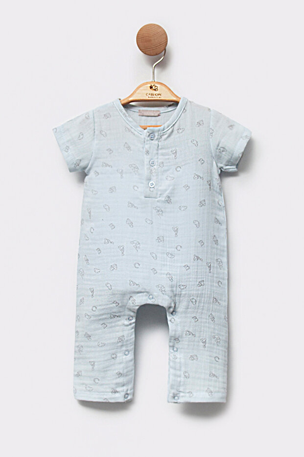 Organic Cotton Short Sleeve Summer Soft and Breathable Fabric Casual Baby Boy Romper