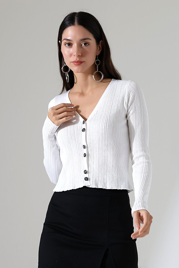 Women's Buttoned V-Neck Thin Cardigan