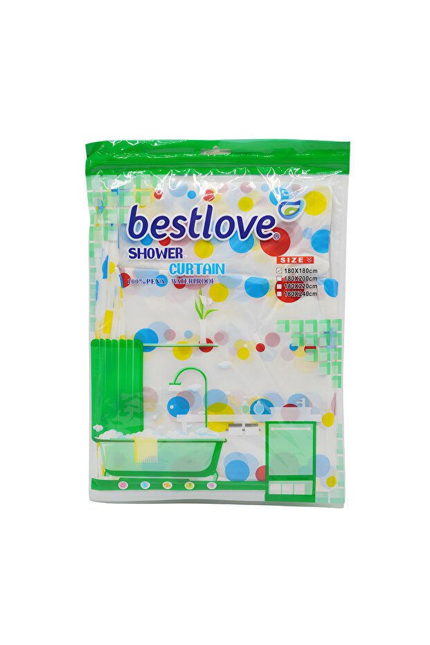 ستارة حمام من البوليستر المقاوم للماء - 1