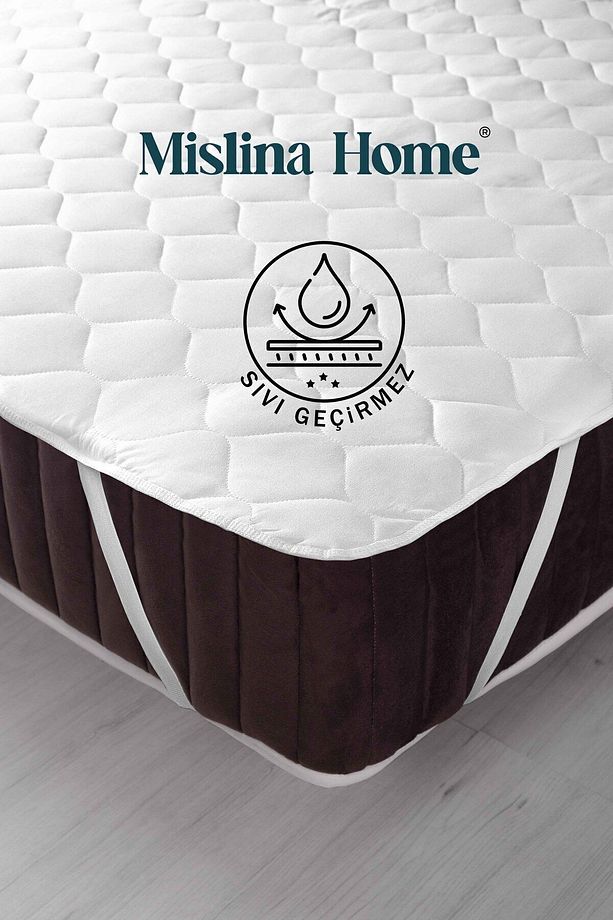 Kapitone Microfiber Köşe Lastikli Ped Sıvı Su Geçirmez Tek Kişilik Çift Kişilik Yatak Koruyucu Alez - 6