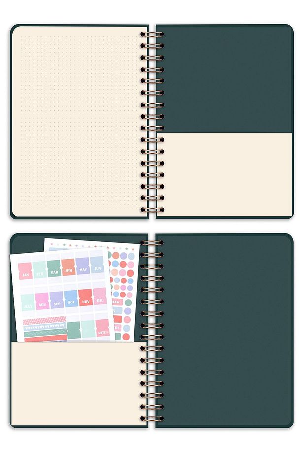Bullet Journal Edition A5 15x21 cm Spiralli Noktalı Tarihsiz Not Defteri Güneş Bulut - 8
