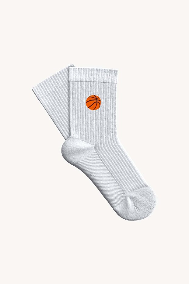 Basketball Towel Socks - White