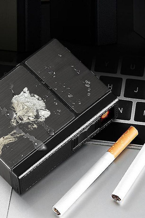 Usb Şarjlı Elektronik Çakmak Taşınabilir Sigara Paketi Muhafaza Kutusu Kişiye Özel - 5