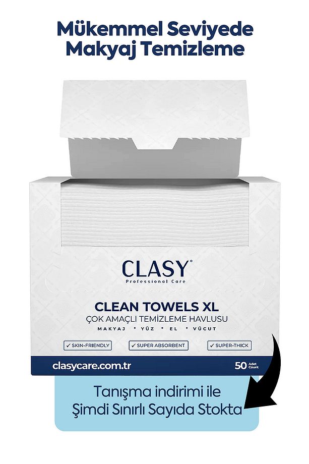 Clean Towels Xl - 50'li Makyaj Temizleme Ve Yüz Temizleme Havlusu / Tek Kullanımlık - 7