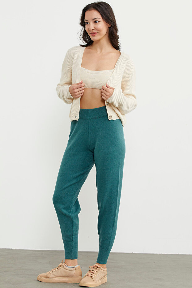 Jogger Triko Pantolon - Yeşil - 4