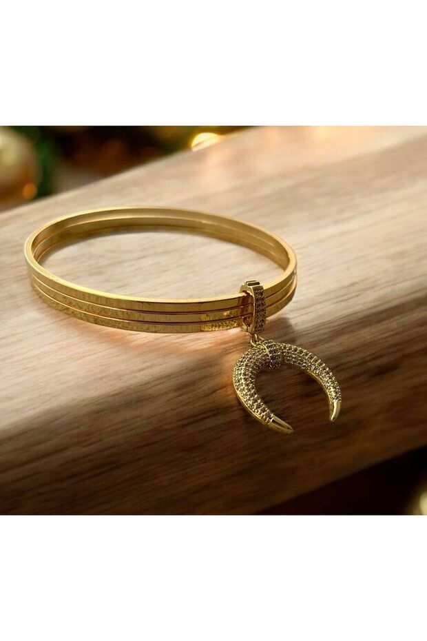 Ay Charm'lı Çelik Ajda Bilezik - 2