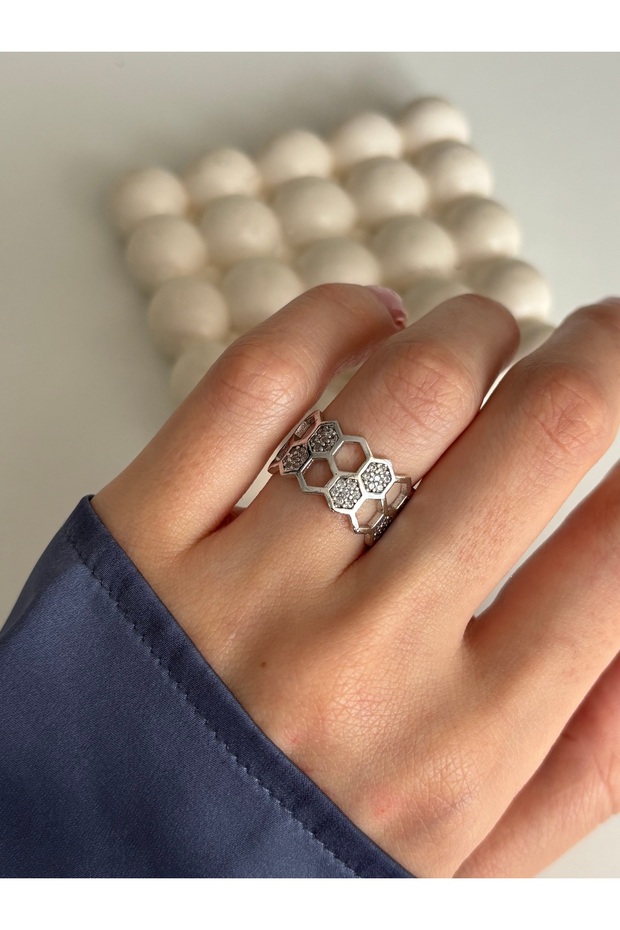 Stone Honeycomb Model Ring - 3
