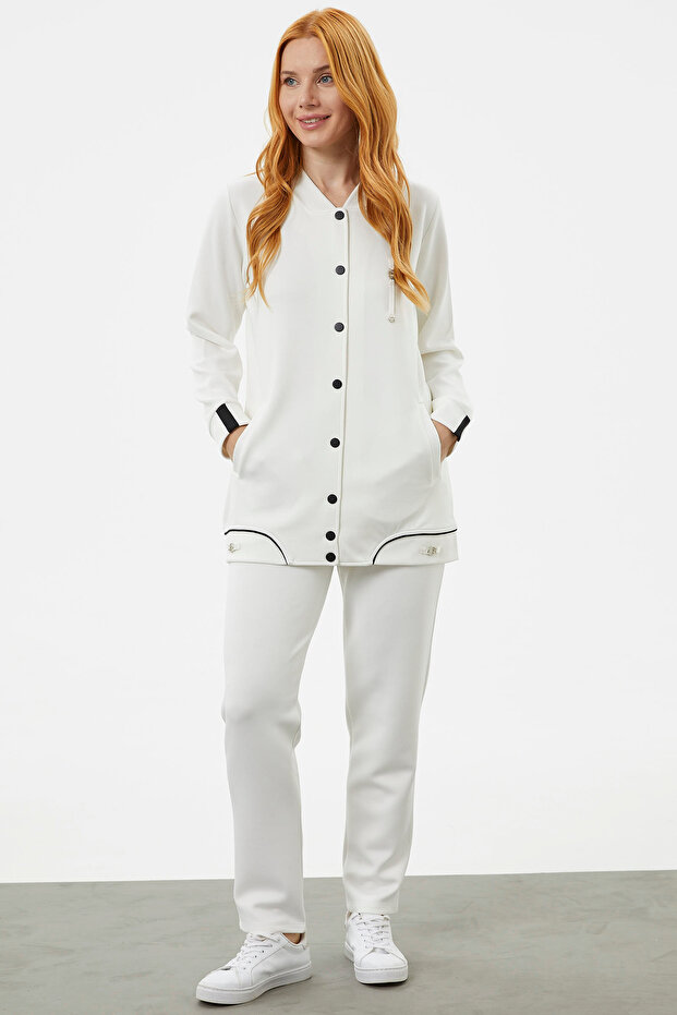 Σετ φόρμας Plus Size Tunic - Εκρού - 3