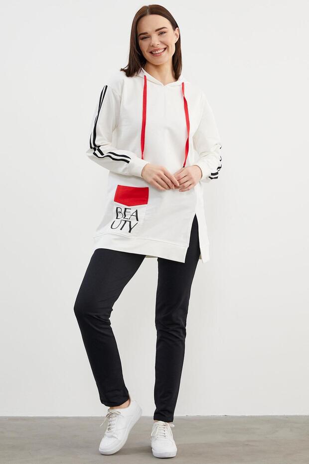 Kapüşonlu Oversize Eşofman Takım - Siyah - 1