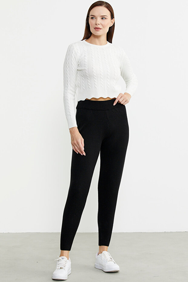 Jogger Triko Pantolon - Siyah - 2