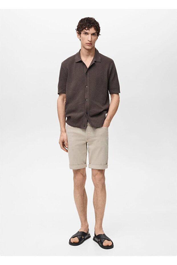 Bermude din bumbac slim - 2