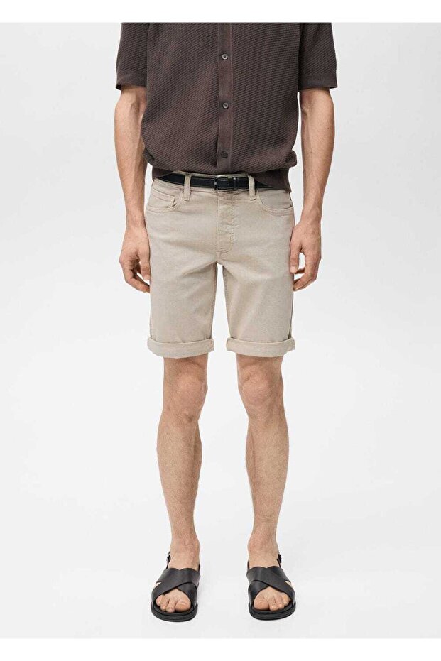 Bermude din bumbac slim - 1