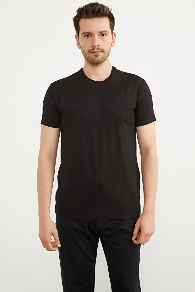 Μπλουζάκι Crew Neck Basic - Μαύρο - 1