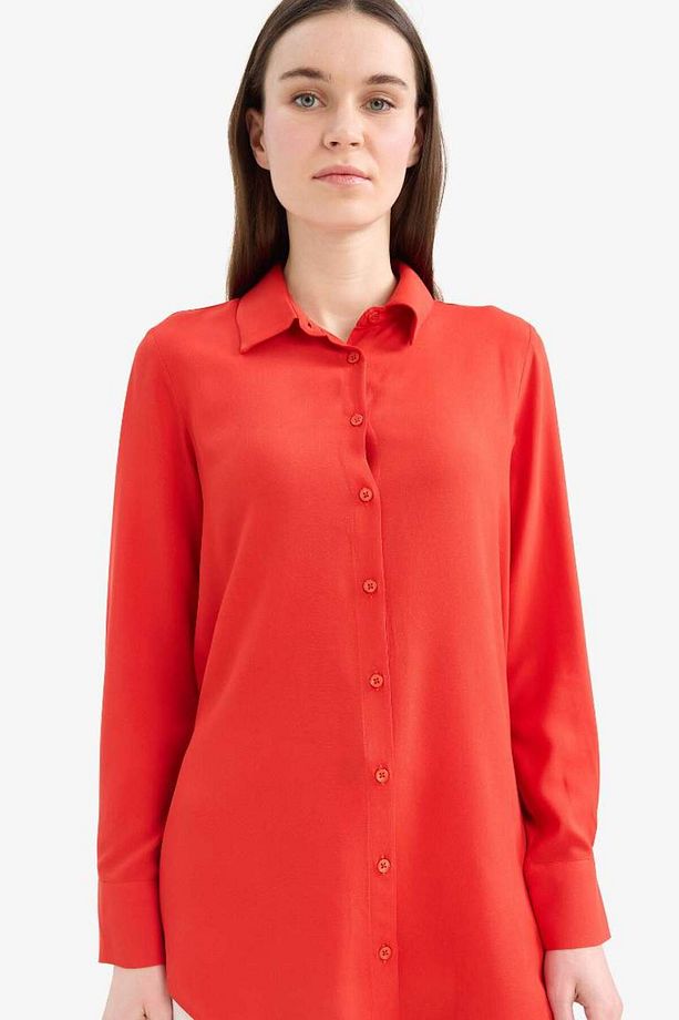 Regular Fit Basic Düz Uzun Kollu Tesettür Gömlek Tunik Z3538az25sp - 3