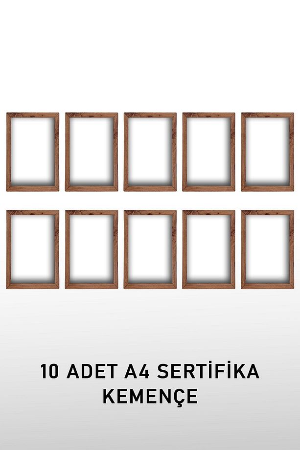 10 Adet A4 Çerçeve Ahşap Pvcli 21x30 Sertifika Diploma Ve Belge Için Çerçeve - 9
