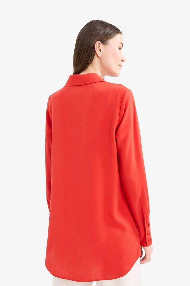 Regular Fit Basic Düz Uzun Kollu Tesettür Gömlek Tunik Z3538az25sp - 5