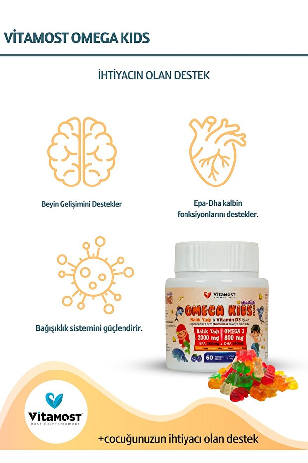 OMEGA KIDS PLUS GUMMİES 60 JELIBON - 4