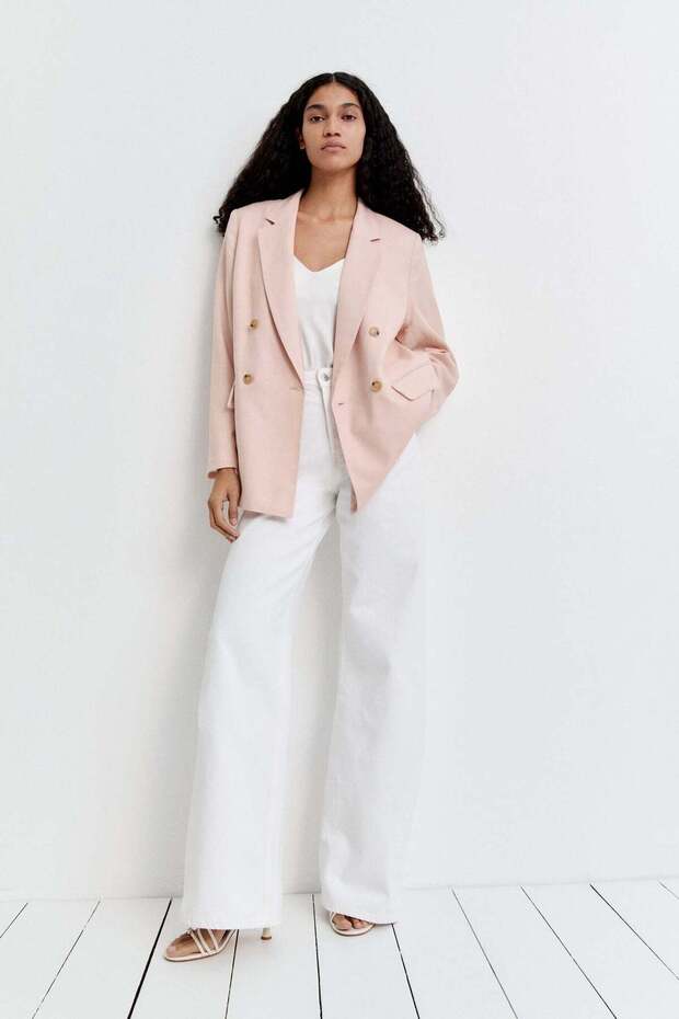 Linen-blend blazer - 1