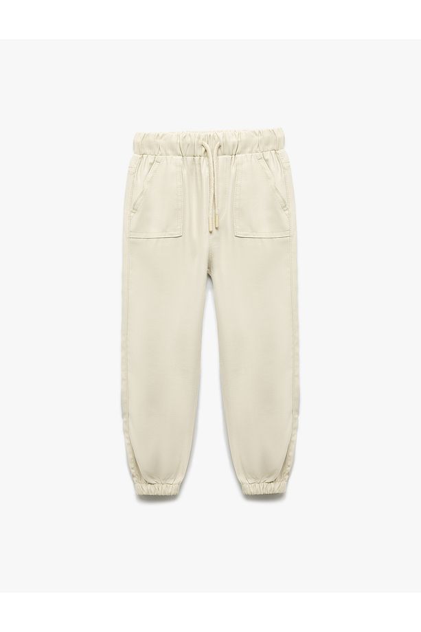 Beli Bağcıklı Cepli Basic Viskon Jogger Eşofman Altı - 1