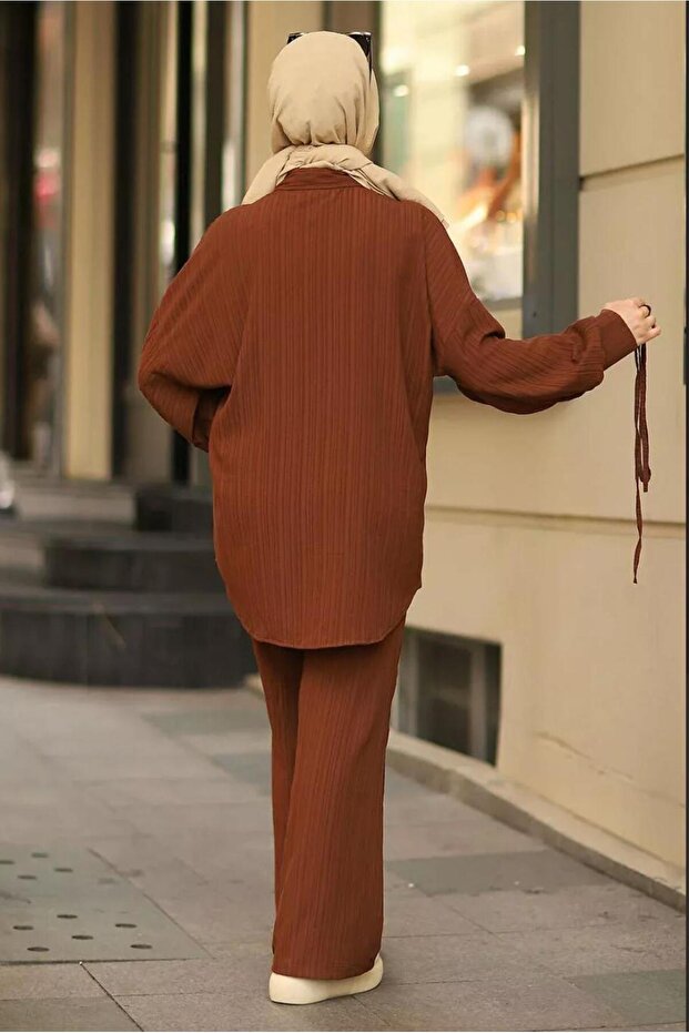 طقم لارا قماش مزدوج بأزرار - 5