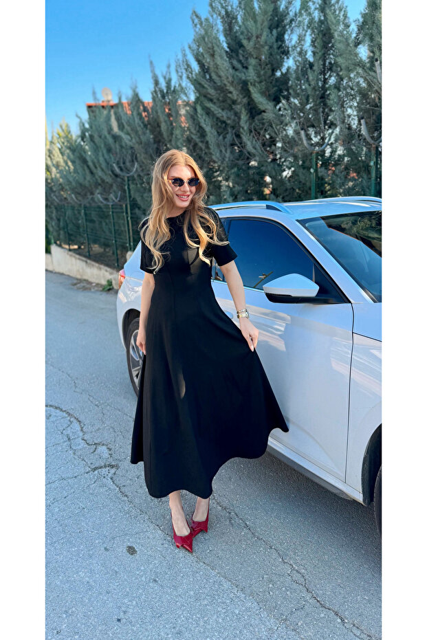 Maxi Boy Volanlı Elbise - 4