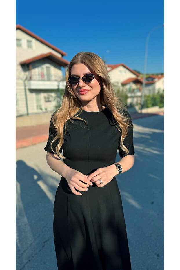 Maxi Boy Volanlı Elbise - 1