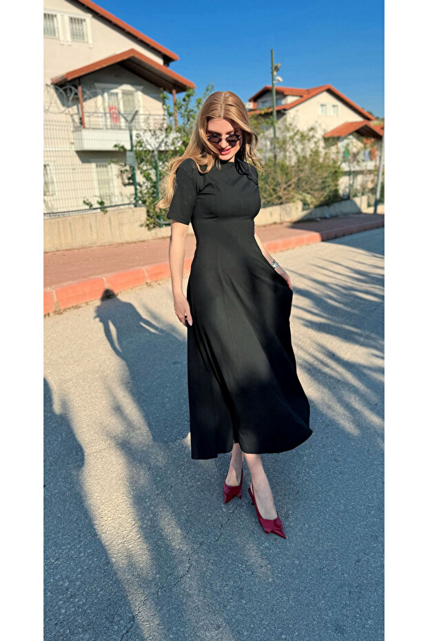 Maxi Boy Volanlı Elbise - 7