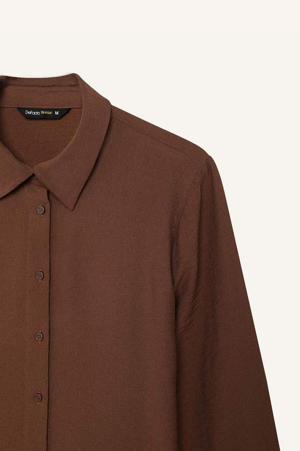 Yeni Sezon Regular Fit Basic Düz Uzun Kollu Gömlek - 8