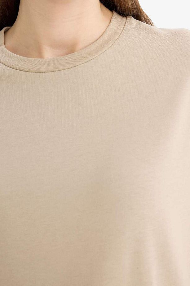 Regular Fit Bisiklet Yaka Uzun Kollu Tişört Tunik D4897ax25sm - 5
