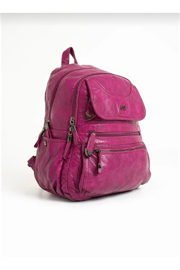 حقيبة ظهر من الجلد الصناعي - 1