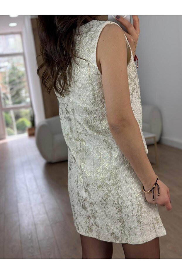 Varaklı Tüvit Elbise - 3