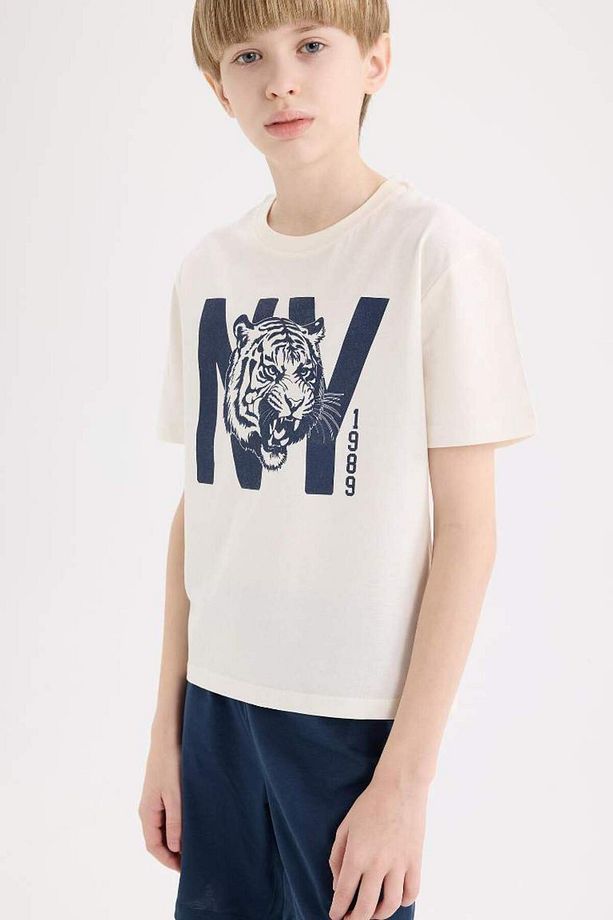 Yeni Sezon Erkek Çocuk New Pijama Takımı Kısa Kollu Piajam Üstü Esnek Belli Şort - 5