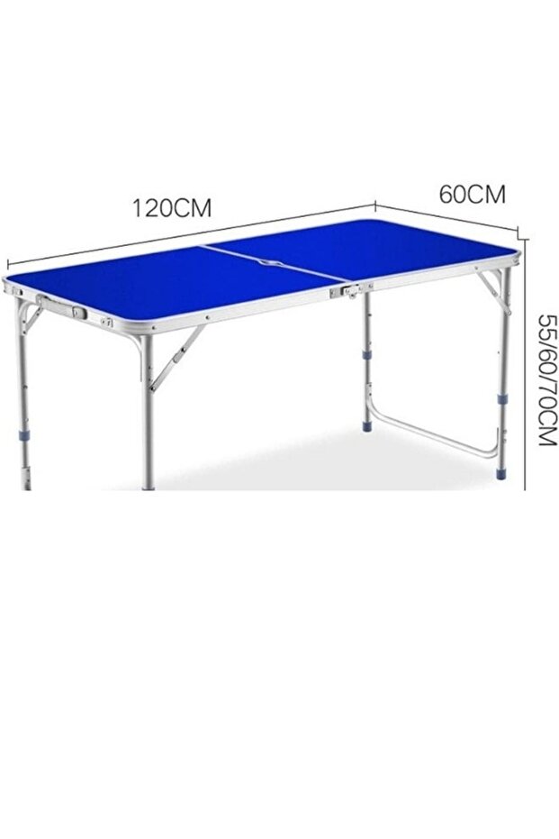 Portable Folding Table, Heavy Duty Folding Picnic Table, Adjustable Height - 2