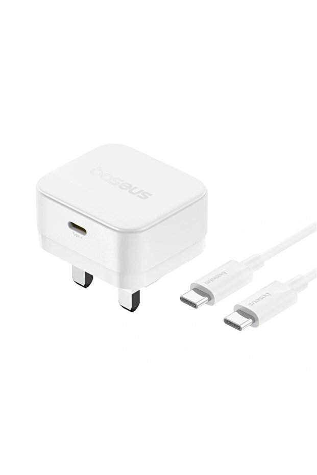 شاحن سريع من بالم - 1 من النوع C - 20 وات - كابل USB-C إلى USB-C - 60 وات - 20 فولت - 3 أمبير - 1 متر